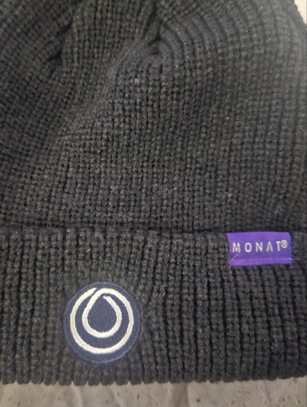 MONAT Black Rib Knit Cuffed Beanie - Picture 3 of 4